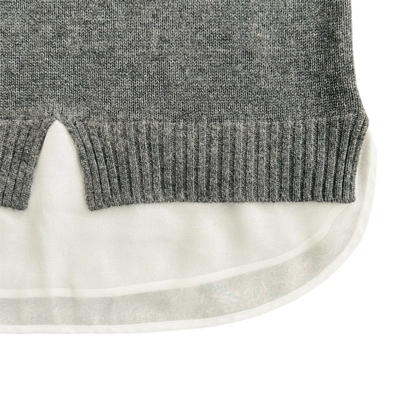 FLAWED Brochu Walker Eton Grey Wool Cashmere Sweater with White Underlay Size XS - Picture 11 of 16